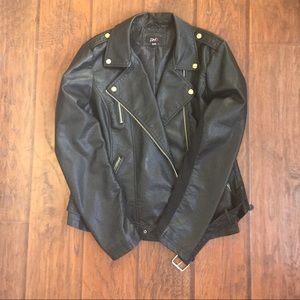 DH3 leather biker style jacket